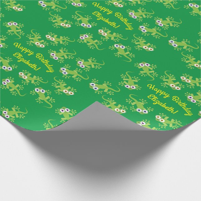Lizard Birthday Party Wrapping Paper (Corner)