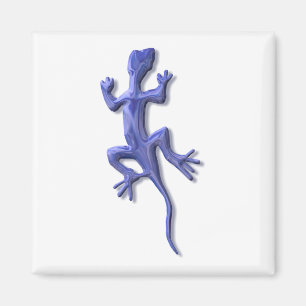 Lizard-blue glass magnet