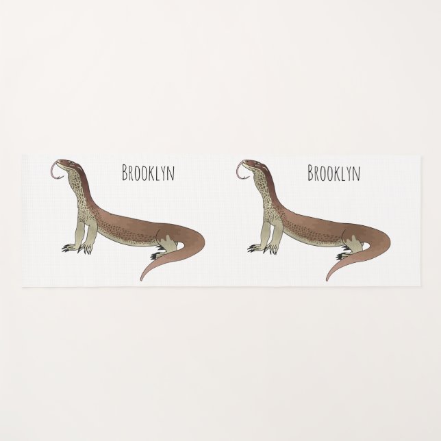 lizard cartoon illustration monitor yoga mat (Front (Horizontal))