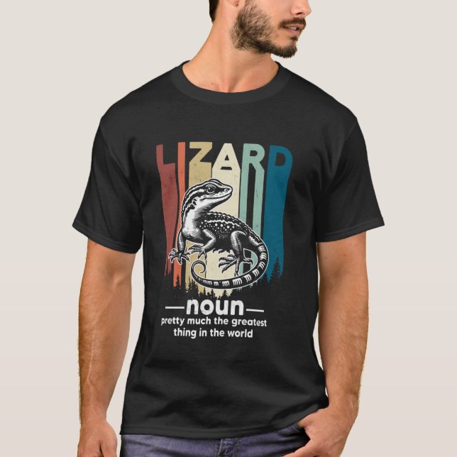 Lizard Catcher Funny Retro Gecko Lizard Hunter Def T-Shirt (Front)