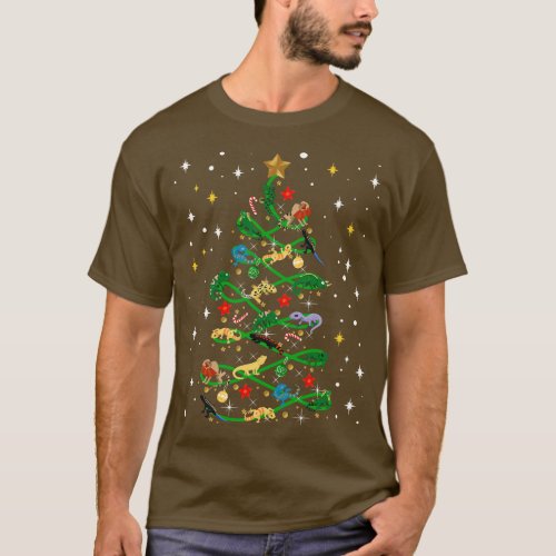 Lizard Christmas Tree Funny Reptile Lover T_Shirt