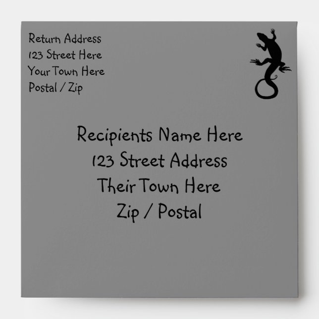 Lizard Envelopes Personalize Reptile Art Envelopes (Front)