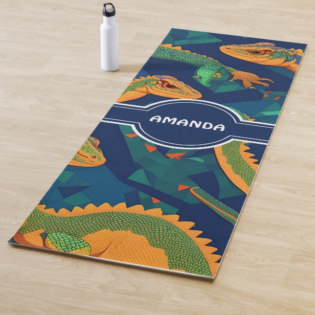 Lizard Geometric Colorful Personalized Pattern Yoga Mat (In Situ)
