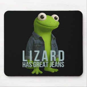 Lizard Has Great Jeans Funny Retro Denim Meme Humo Mouse Pad