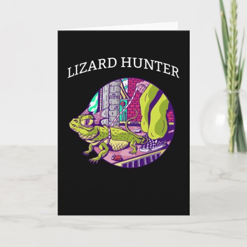 Lizard Hunter Green Gecko Iguana Gekko Men Lizard Card