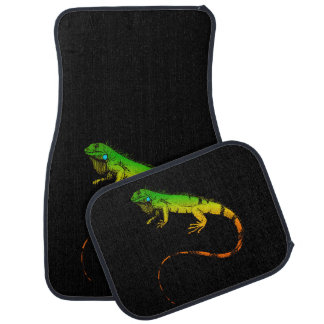 Lizard - Iguana Car Mat Set Black & Green
