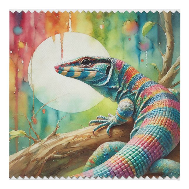 Lizard in the Light 020924AREF142 - Watercolor Faux Canvas Print (Front)