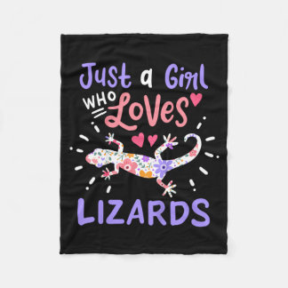 Lizard Just A Girl Lizards Gift Fleece Blanket