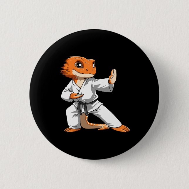 Lizard Karate Bearded Dragon Owners Bearded Dragon Button (Front)