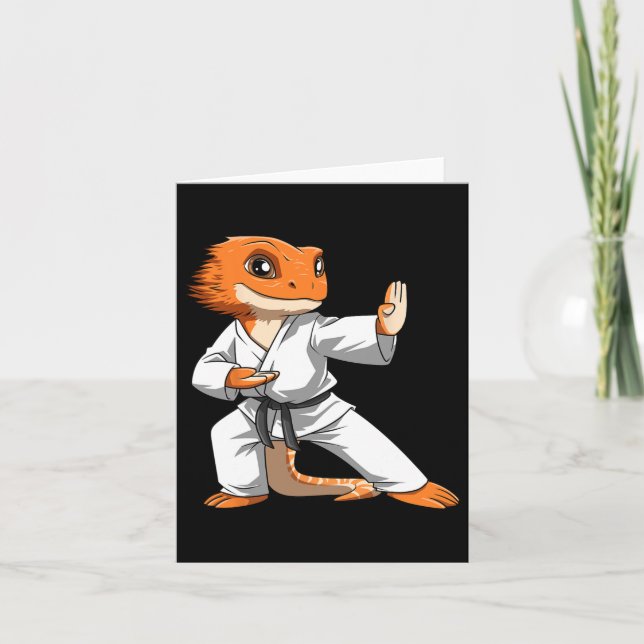 Lizard Karate Bearded Dragon Owners Bearded Dragon Card (Front)