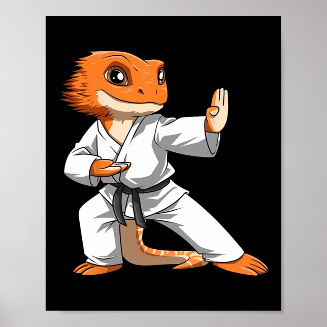 Lizard Karate Bearded Dragon Owners Bearded Dragon Poster (Front)