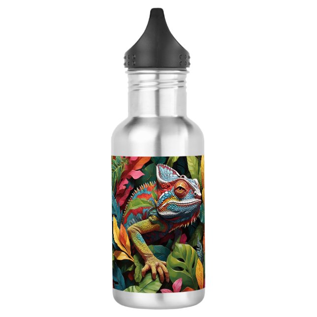 Lizard Leaves & Colour  Stainless Steel Water Bottle (Left)