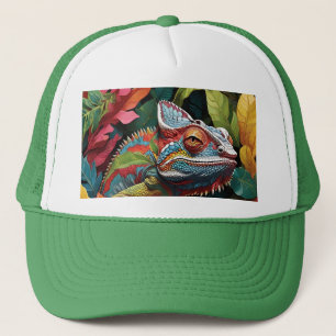 Lizard Leaves & Colour Trucker Hat