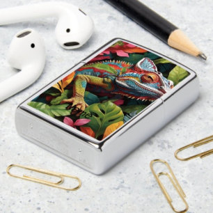 Lizard Leaves & Colour Zippo Lighter