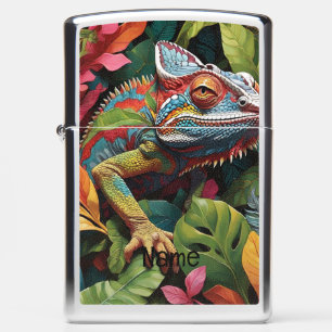 Lizard Leaves & Colour Zippo Lighter