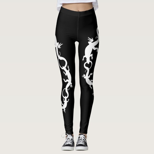 Lizard Leggings Reptile Wildlife Art Leggings (Front)