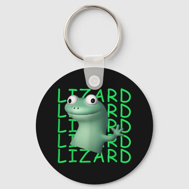 Lizard Lizard Lizard Funny Meme _1  Keychain (Front)