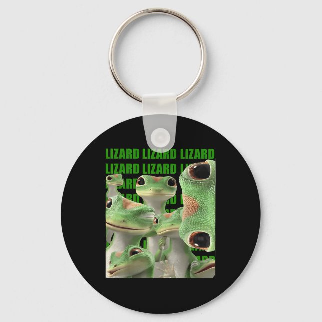 Lizard Lizard Lizard Funny Meme (2 Side) _1  Keychain (Front)