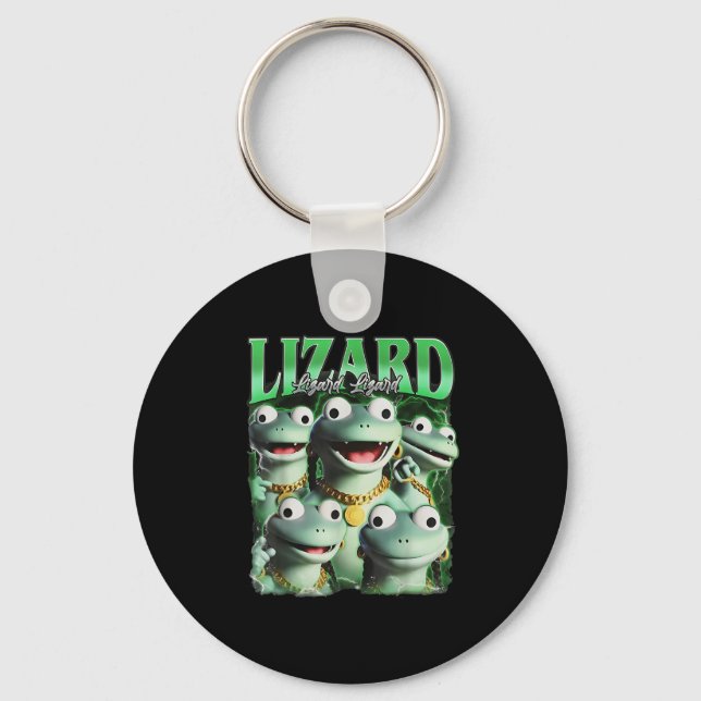 Lizard Lizard Lizard Funny Meme Lizard Bootleg Wei Keychain (Front)