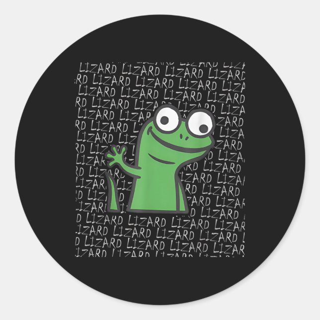 Lizard Lizard Lizard Funny Weirdcore Animal Meme G Classic Round Sticker (Front)