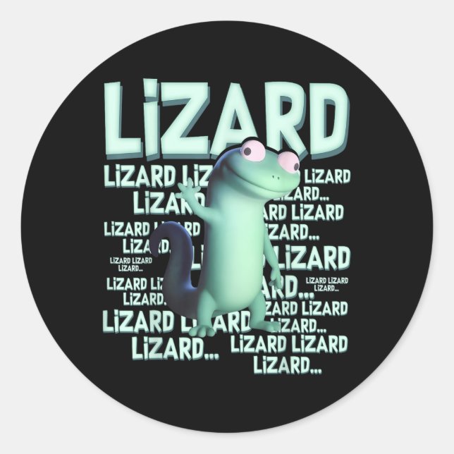 Lizard Lizard Lizard Funny Weirdcore Meme Viral Tr Classic Round Sticker (Front)