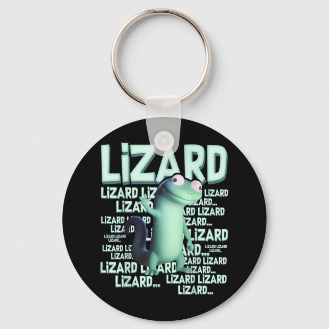 Lizard Lizard Lizard Funny Weirdcore Meme Viral Tr Keychain (Front)