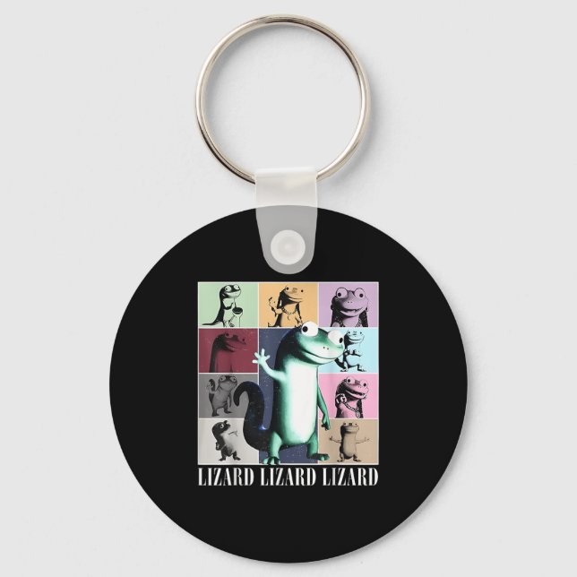 Lizard Lizard Lizard Meme Vintage Funny  Keychain (Front)