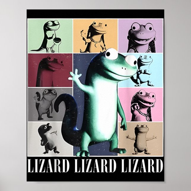 Lizard Lizard Lizard Meme Vintage Funny  Poster (Front)