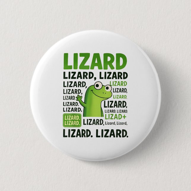 Lizard Lizard Lizard Shirt Funny Weirdcore Animal  Button (Front)