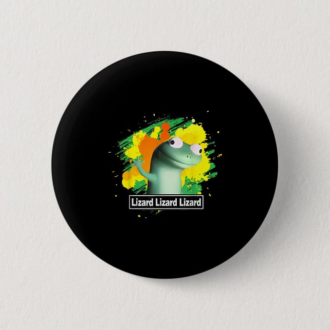 Lizard Lizard Lizard Shirt Funny Weirdcore Animal  Button (Front)