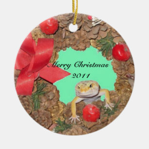 Lizard Lovin Holiday Ceramic Ornament