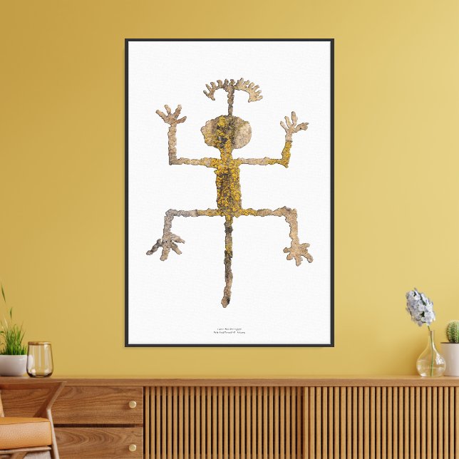 Lizard Man Petroglyph Canvas Print (Insitu(LivingRoom))