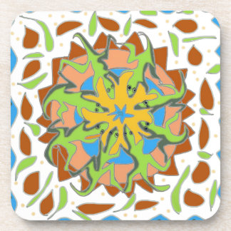 Lizard Mandala Beverage Coaster