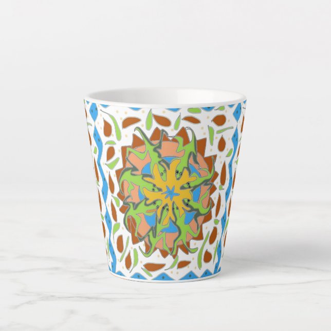 Lizard Mandala Latte Mug (Front)