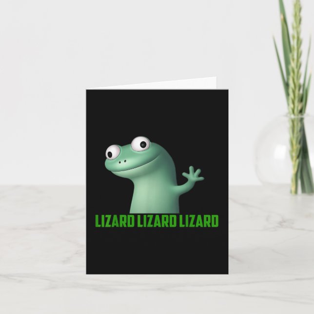 Lizard Meme Lizard Lizard Lizard Funny Graphic T-s Card (Front)