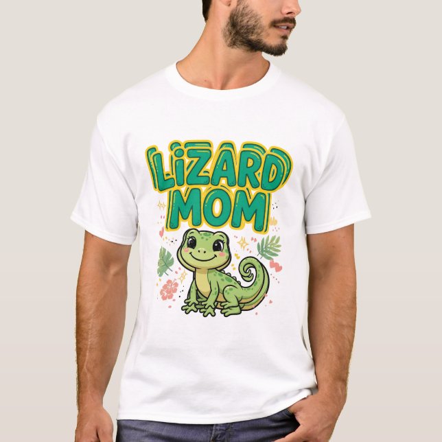 Lizard Mom Cute Gecko Tee (Front)