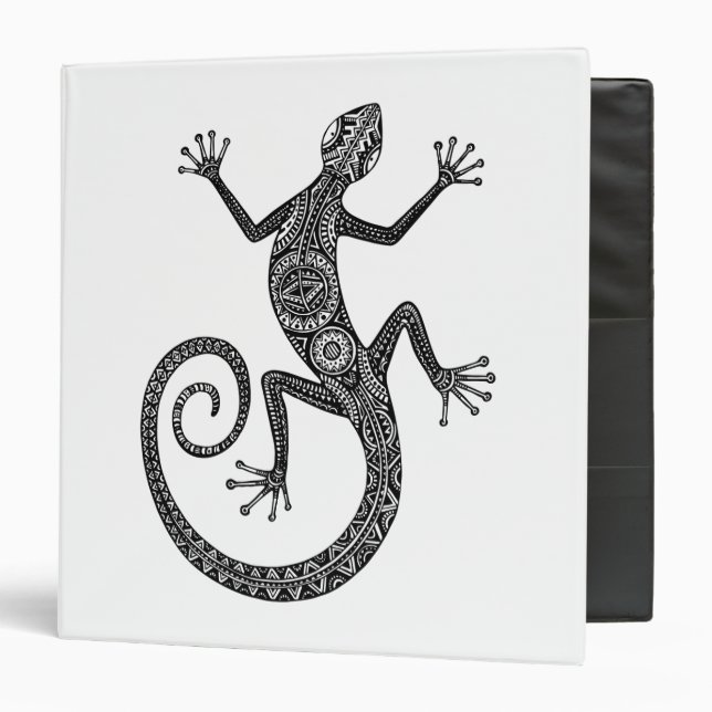Lizard Or Salamander Doodle 3 Ring Binder (Front/Inside)