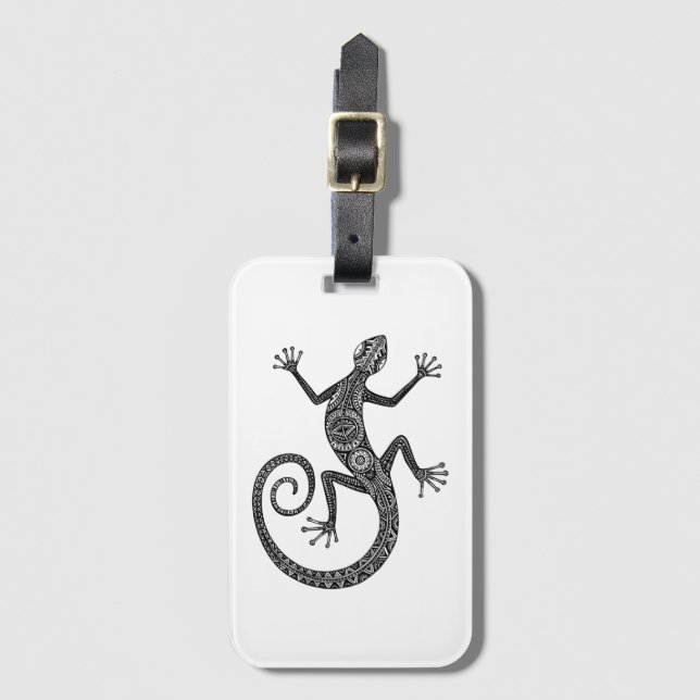 Lizard Or Salamander Doodle Luggage Tag (Front Vertical)