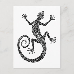Lizard Or Salamander Doodle Postcard