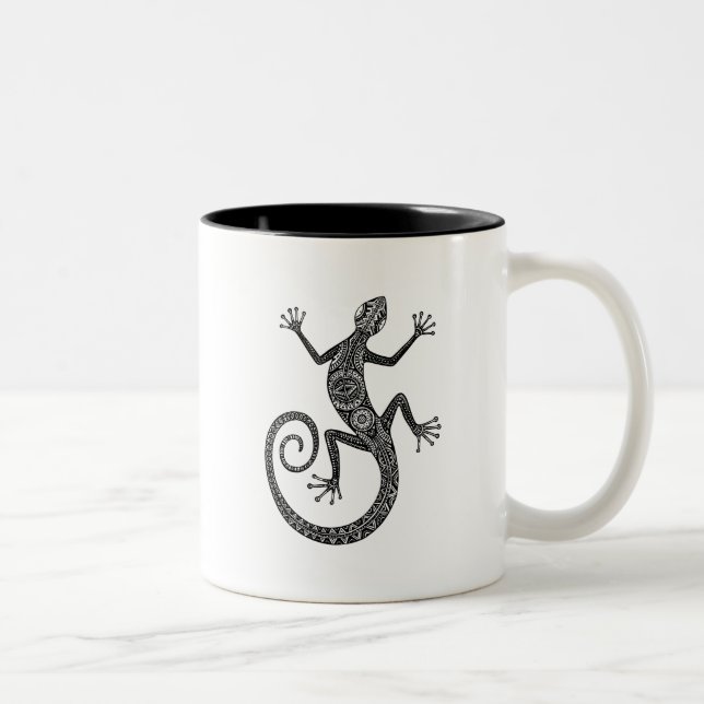 Lizard Or Salamander Doodle Two-Tone Coffee Mug (Right)