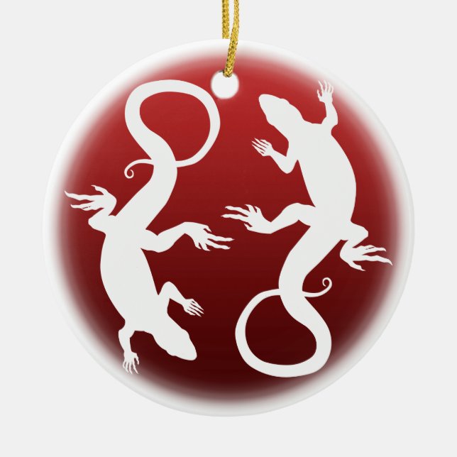 Lizard Ornament Personalized Reptile Decoration (Front)