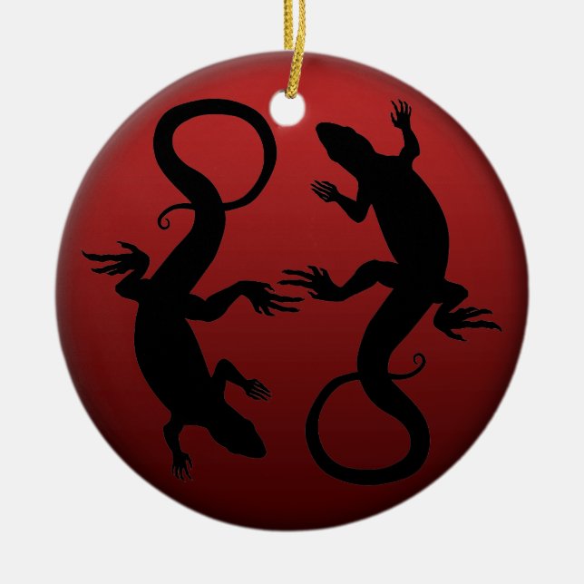 Lizard Ornament Personalized Reptile Decoration (Front)