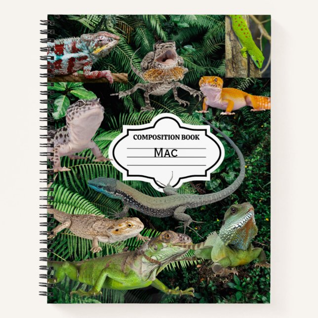 Lizard Personalized Spiral Notebook (Front)