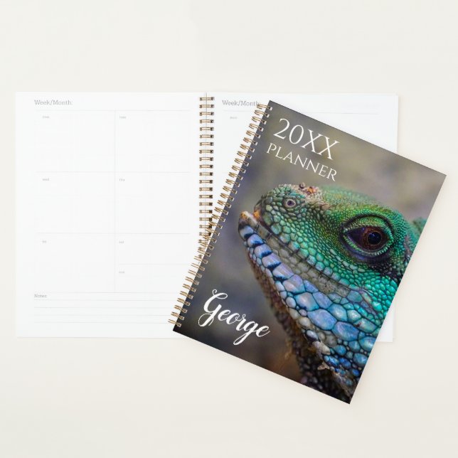 Lizard Personalized Week Month Planner Notebook (Display)