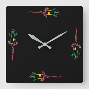 Lizard Reptiles Salamander Square Wall Clock