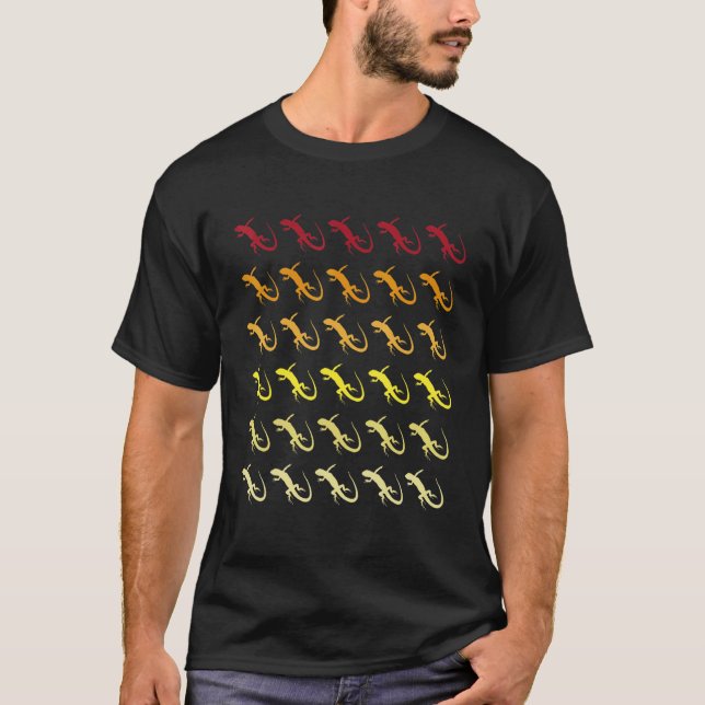 Lizard Retro Animal Pattern T-Shirt (Front)