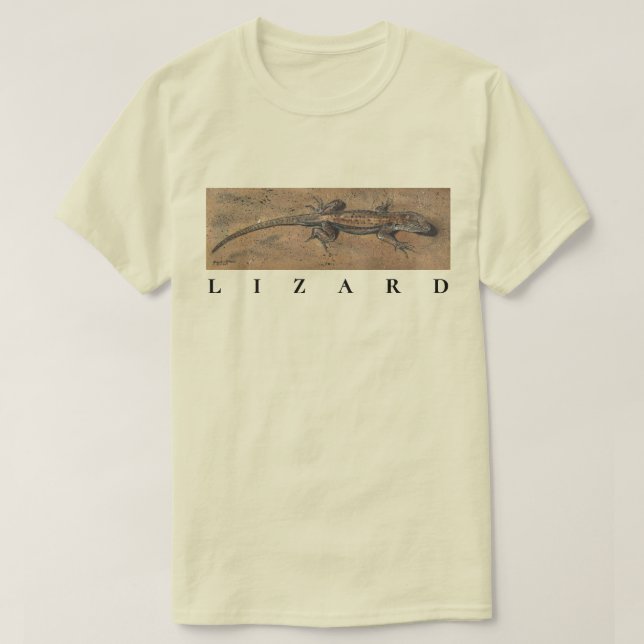 Lizard Sand Tan Southwest Animal Nature Painting  T-Shirt (Design Front)