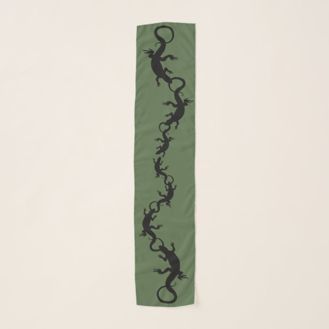 Lizard Scarf Cool Reptile Art Scarves (Front)