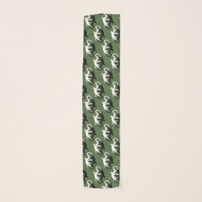 Lizard Scarf Reptile Art Scarves Yin Yang (Front)