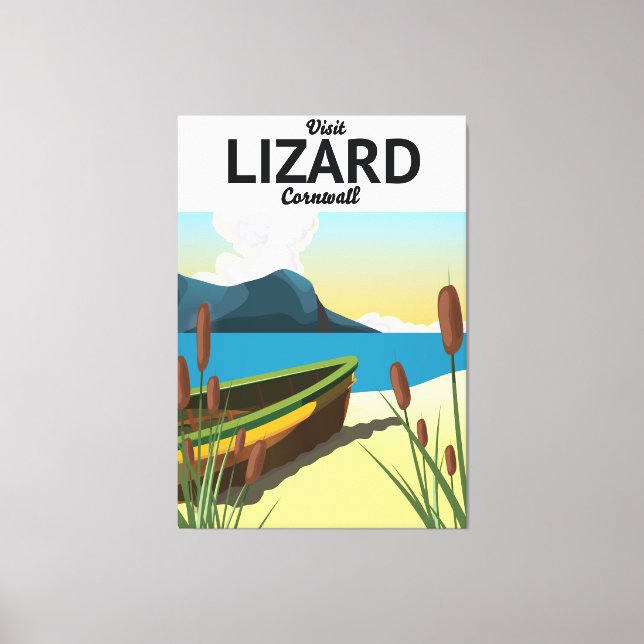 Lizard seaside travel poster canvas print (Front)